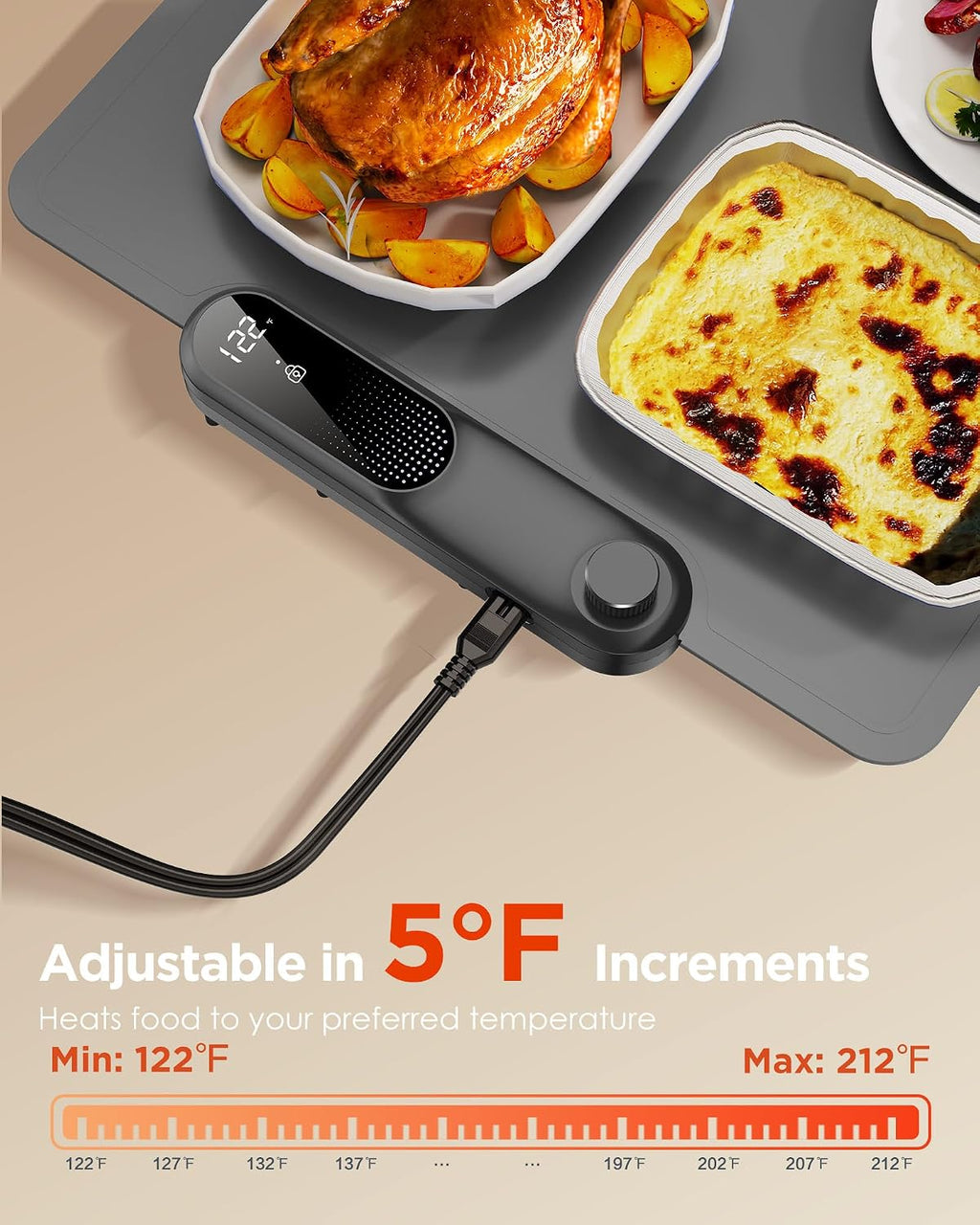 Food Warming Mat, 35"x16" Food Warmers for Parties Buffet