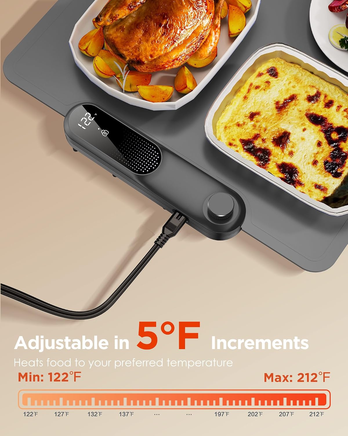 Food Warming Mat, 35"x16" Food Warmers for Parties Buffet