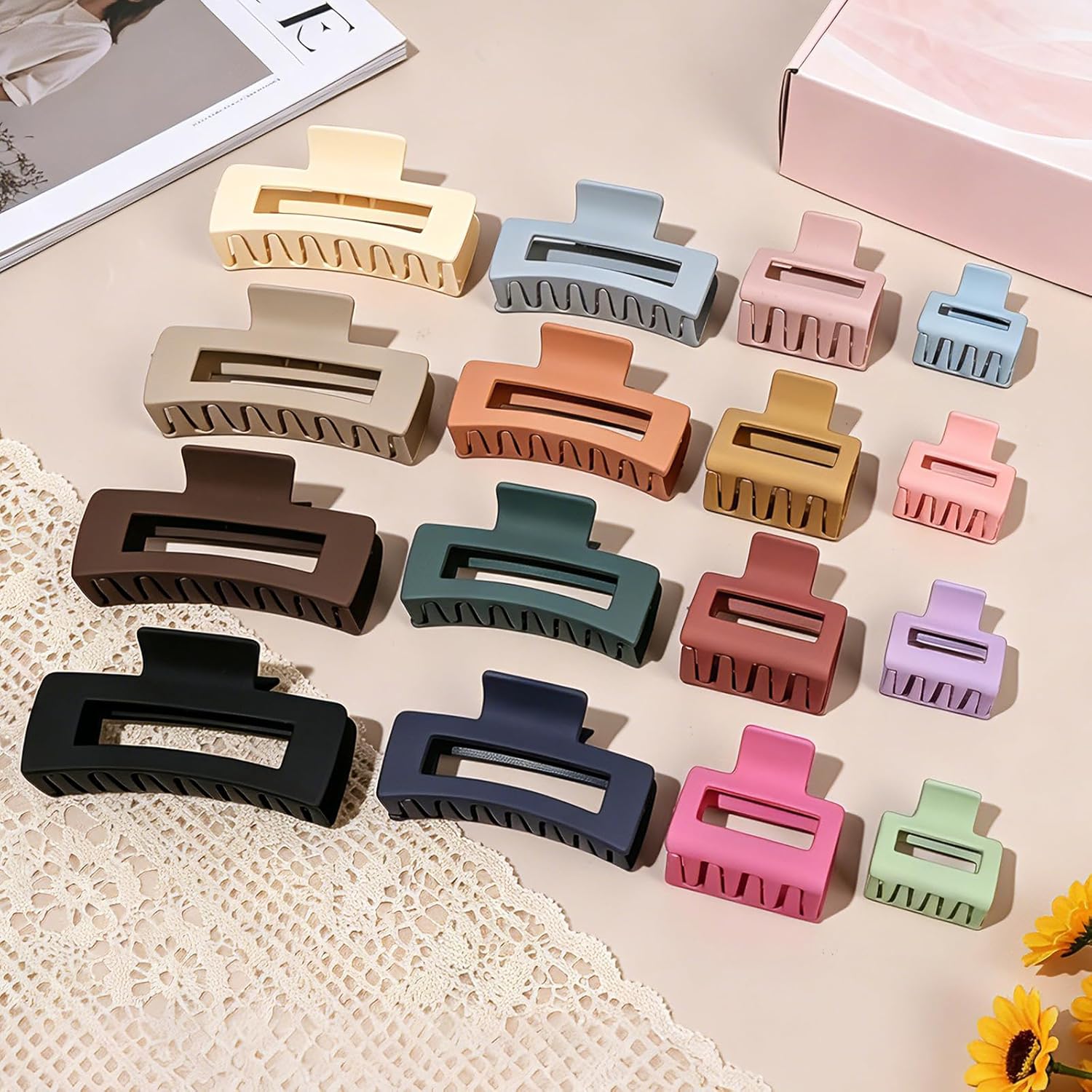 Hair Clips for Women Claw Clips 4 Large 4 Medium 4 Small 4 Mini