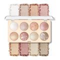 8 Colors Baked Powder Palette, Mulitiuse Baked Powder for Eyeshadow Highlighter Contour, Lightweight Blendable