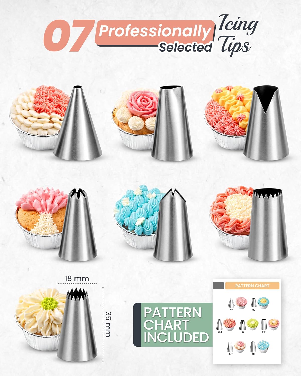 35PCs Cake Decorating Kit with Cake Turntable, Piping Bags and Tips