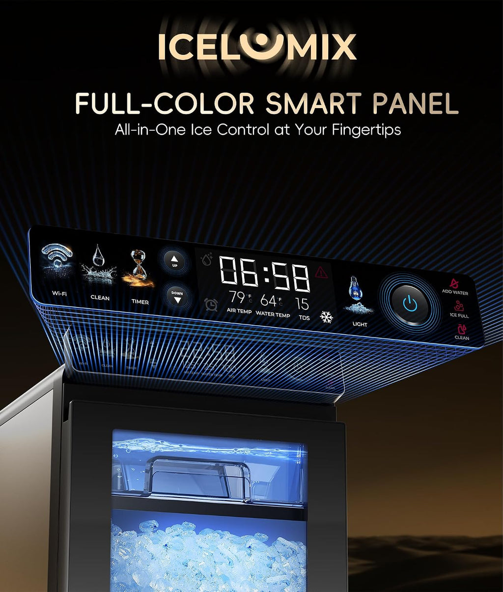 Nugget Ice Maker Countertop, 44 lbs/24H Ice Machine with APP Control