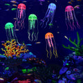 6 Pack Glow Jellyfish Floating Fish Tank Decorations Glowing Effect Silicone Simulation Jellyfish Ornament Aquarium
