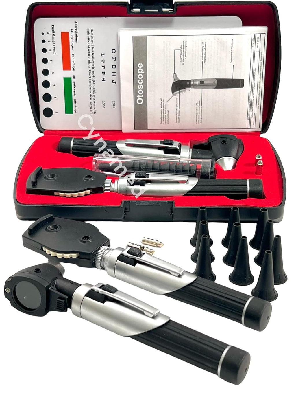 New Premium High Grade Home Use Student Otoscope Set Fiber Optic Digital Bright Led Ear Light Design 4X Magnification