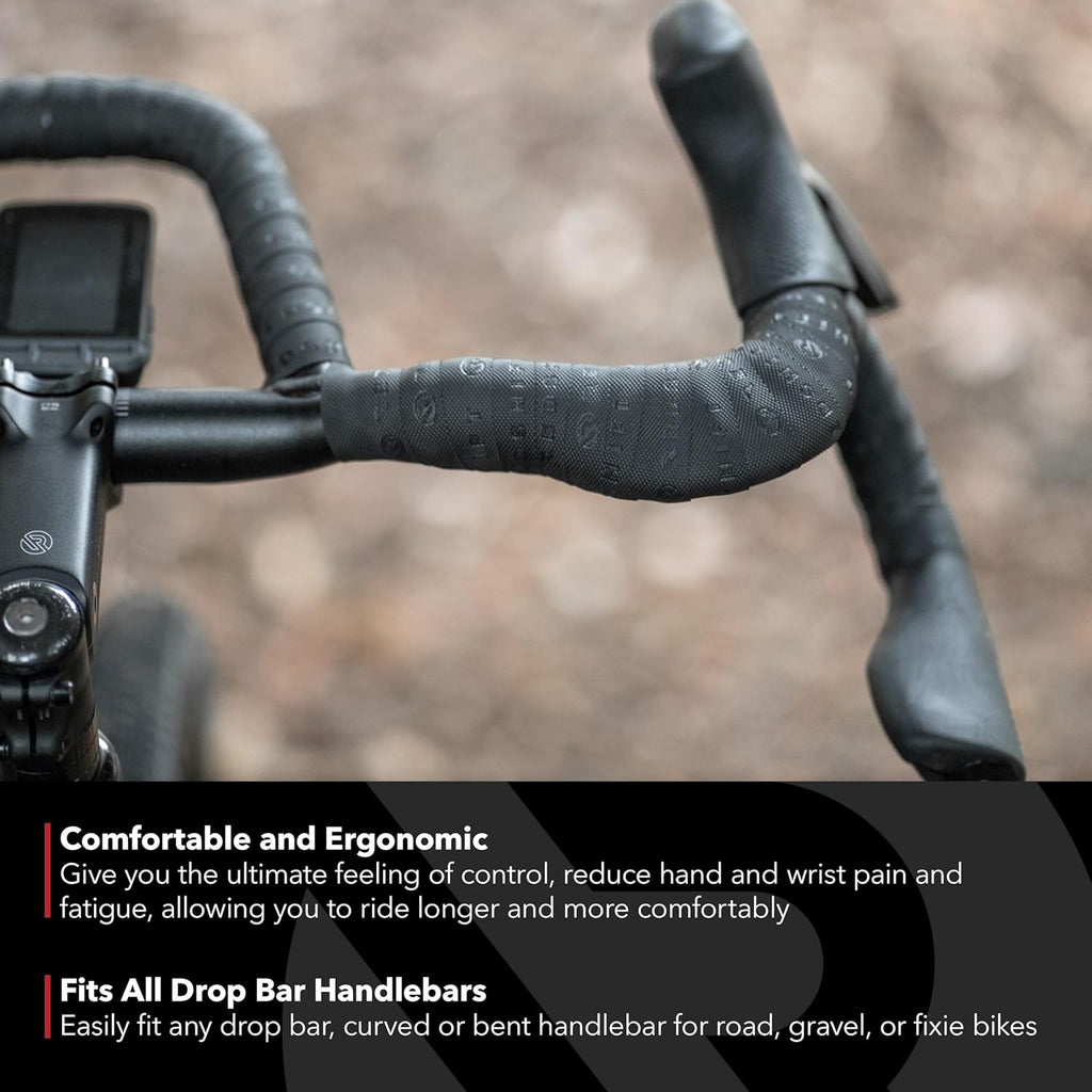 Cruise Control Drop Bar Grips for Road Bike Handlebars, fits All Drop Bar Handlebars for Road, Gravel and Fixie