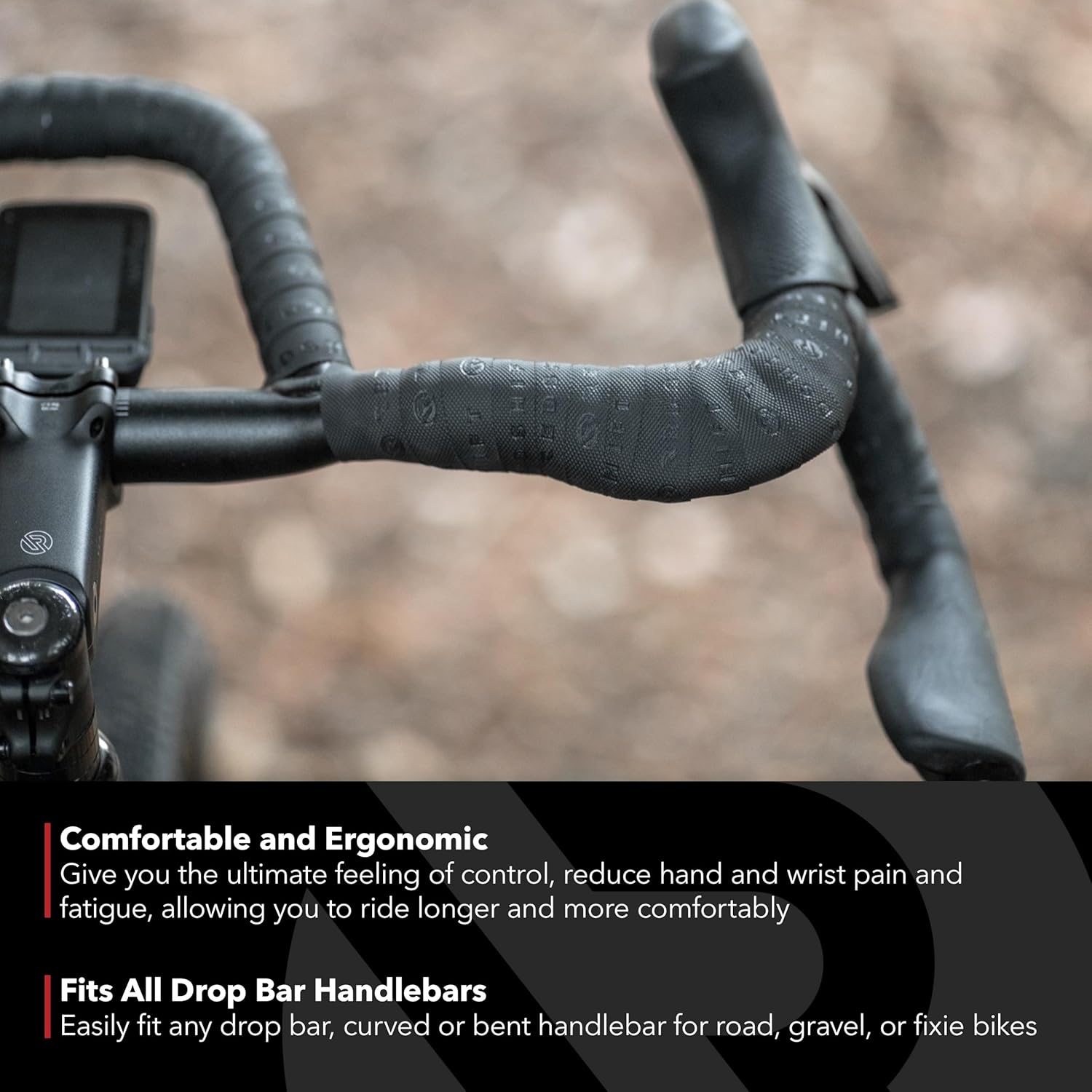 Cruise Control Drop Bar Grips for Road Bike Handlebars, fits All Drop Bar Handlebars for Road, Gravel and Fixie