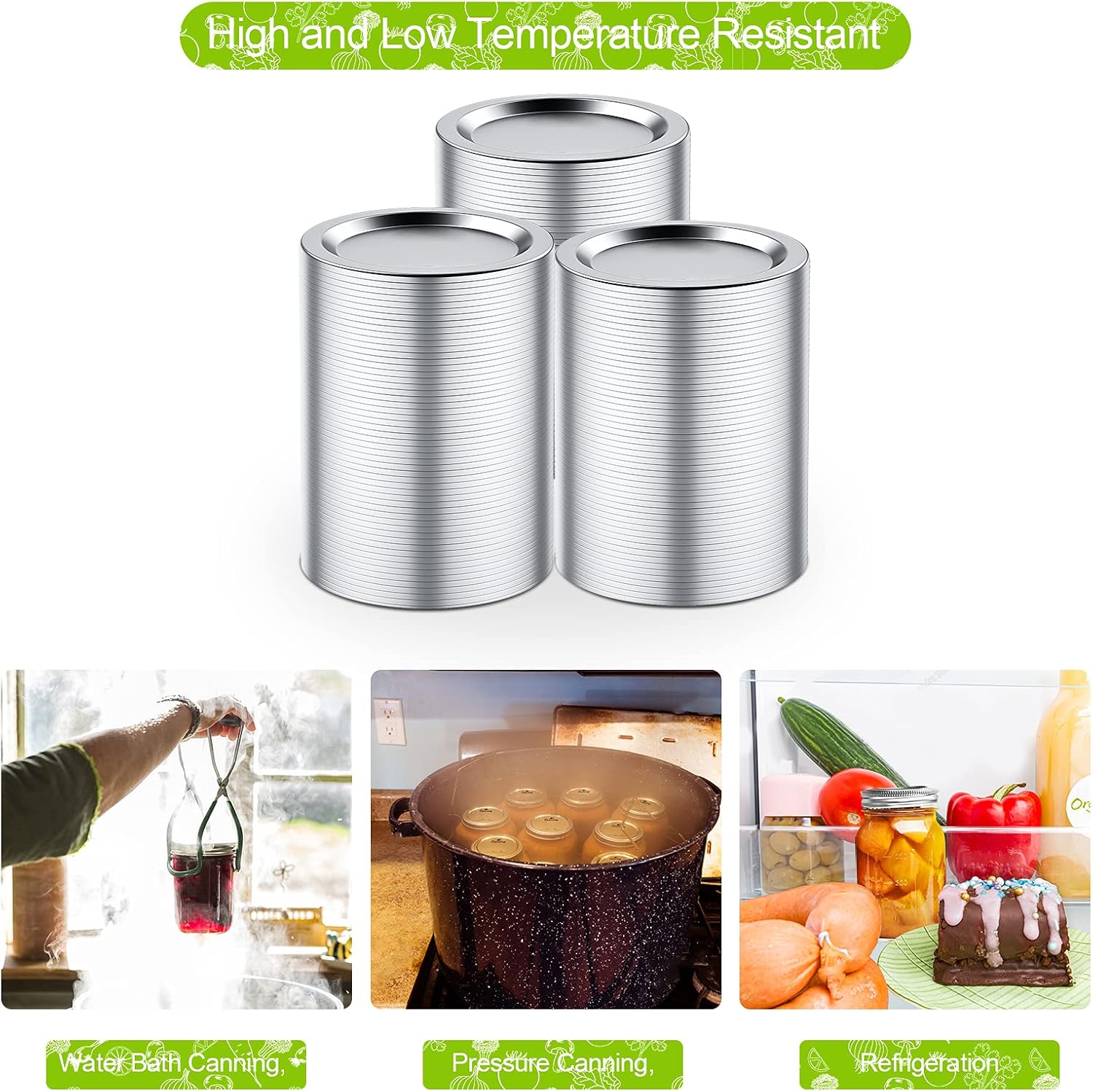204 Pack Regular Mouth Canning Lids for Mason Jars, 70mm