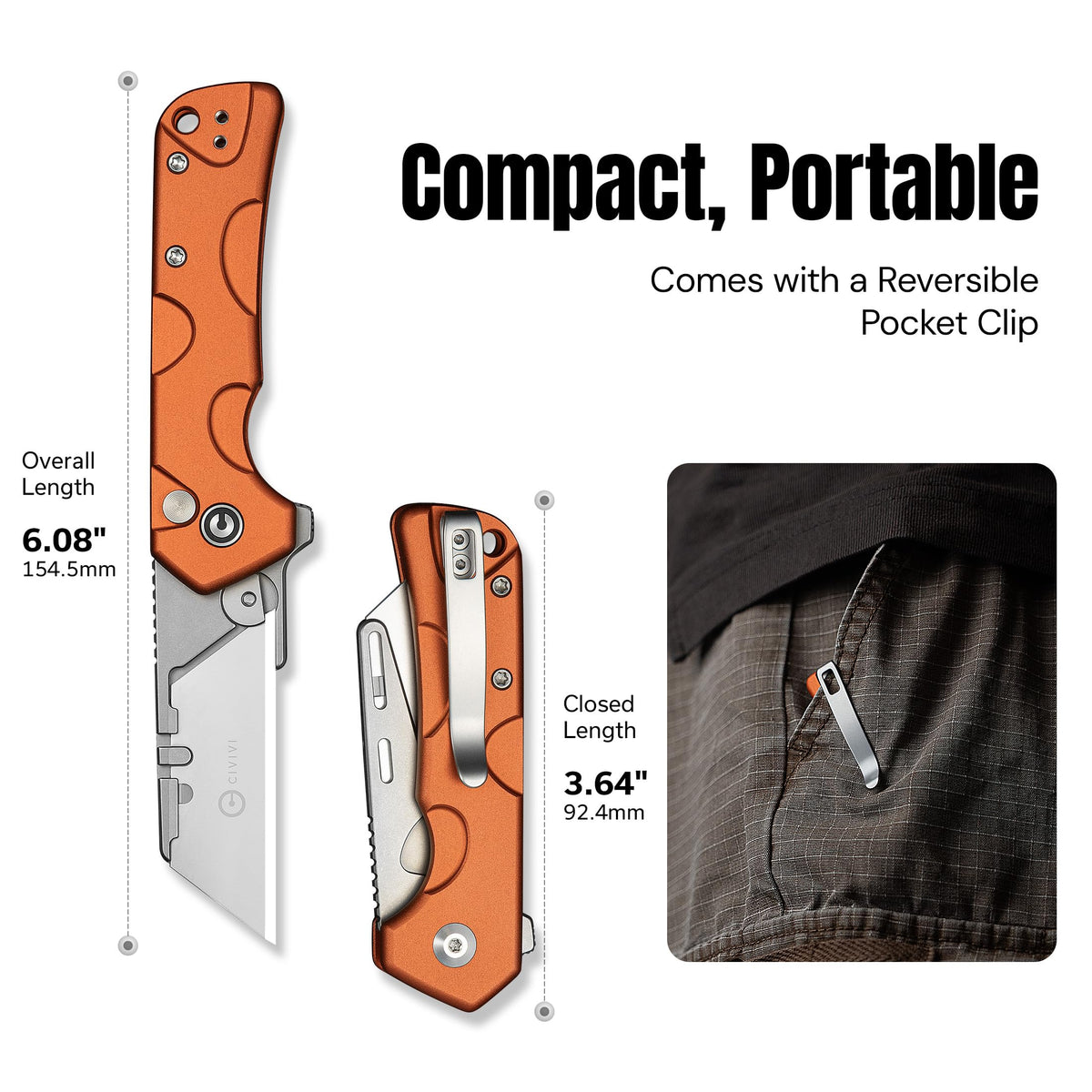 Folding Utility Knife Box Cutter, Quick Change Blade C24041F-3