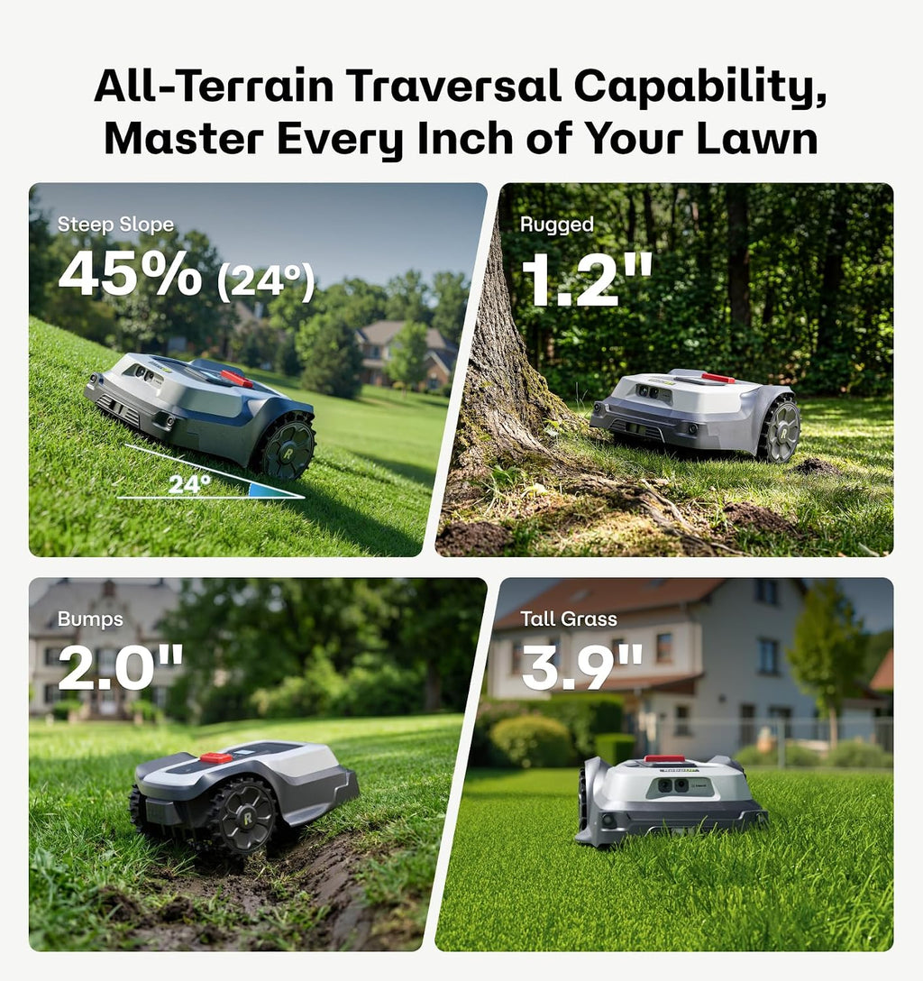 T1200Pro Robot Lawn Mower, RTK+Vision Wire-Free Automatic Robotic Mower for 0.37 Acre, AI Obstacle Avoidance