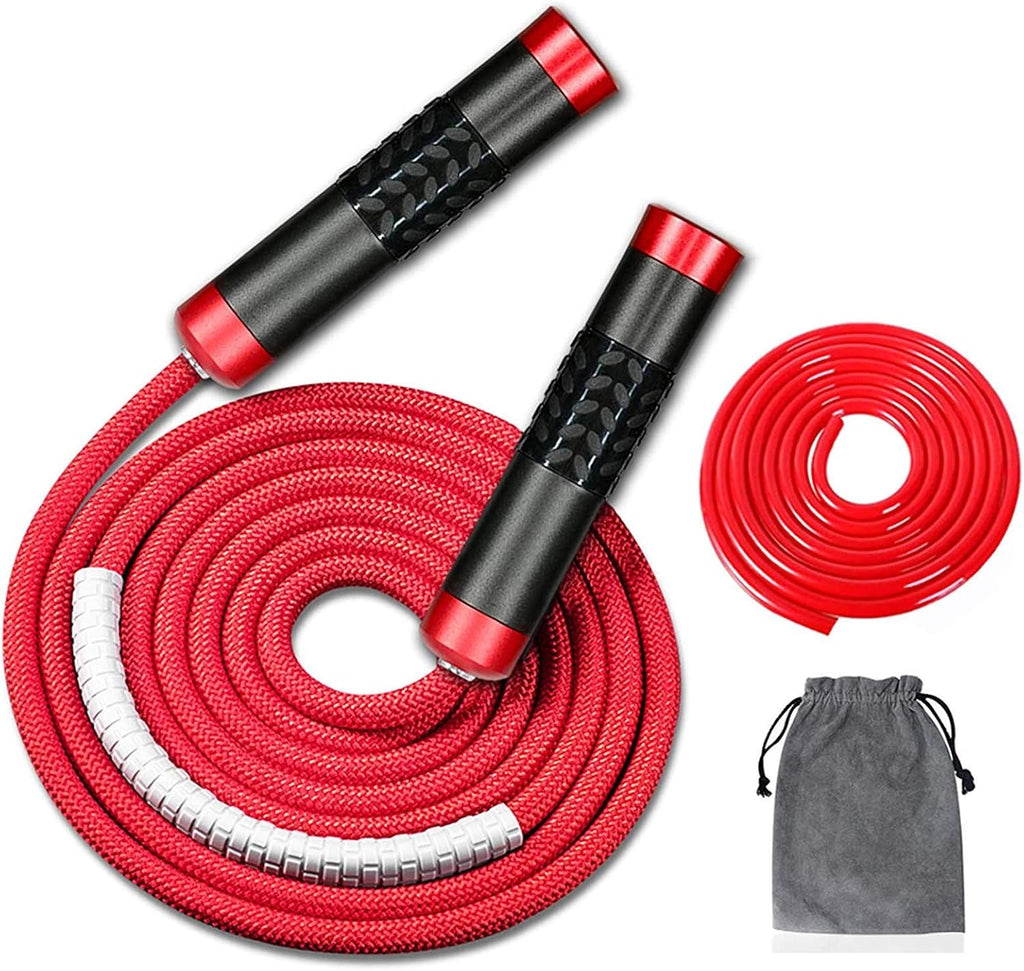 Weighted Jump Rope for Workout Fitness(1LB), Tangle-Free Ball Bearing Rapid Speed Skipping Rope for MMA Boxing