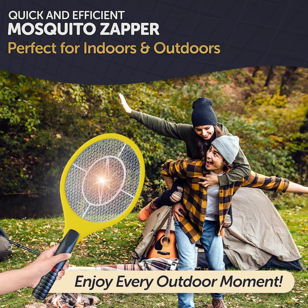 Bug Zapper Racket, Electric Fly Swatter for Mosquitoes, Flies, and Flying Insects, 18 Inch Handheld Battery Powered