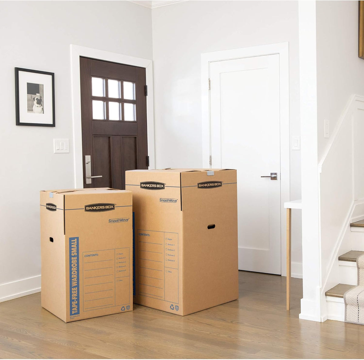 3-Pack Tall Tape-Free Wardrobe Moving Boxes, 24" x 24" x 40"