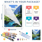 Mountain Paint by Number for Adults, Landscape Paint by Numbers for Adults