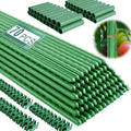 Garden Stakes 16 Inch 70 Pack, Diy 4ft 5ft 6ft 7ft 8ft Tomato Stakes Plastic Coated Metal Plant Sticks Stakes