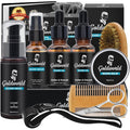 Beard Kit,Beard Grooming Kit w/Beard Wash/Shampoo,2 Packs Beard Oil,Beard Balm,Beard Wash,Brush,Comb,Scissor,Storage