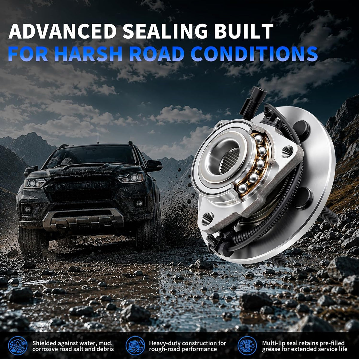 DJB 515160 Front Wheel Bearing Hub Assembly for 14-18 Chevy Silverado 1500