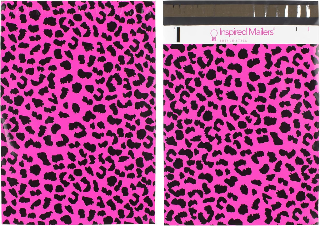 100 Poly Mailers 10x13 - Hot Pink Cheetah -Shipping Bags