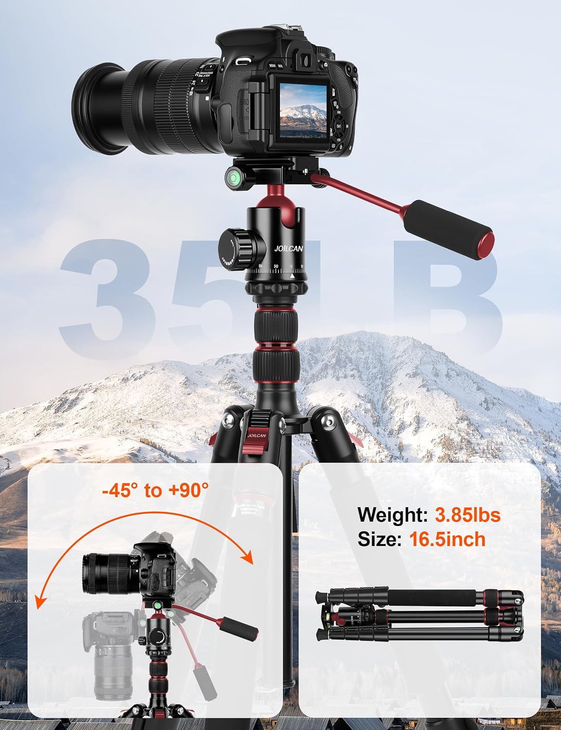 83" Camera Tripod, Aluminum Tripod Monopod for DSLR Phone | Heavy Duty Travel Tripod for Spotting Scope Binoculars
