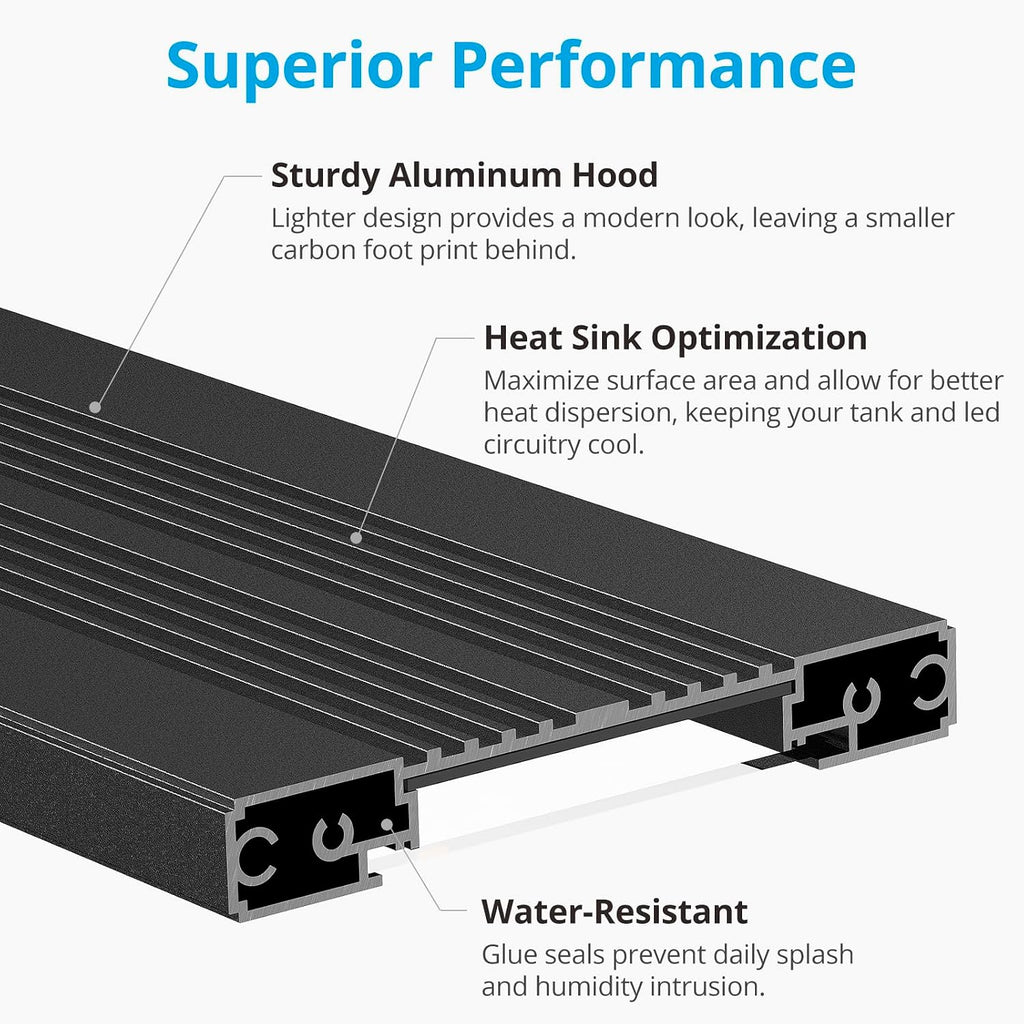 C10 24/7 LED Aquarium Light for Plants, 12-18 Inches, Full Spectrum Fish Tank Light with Timer, Brightness Adjustable
