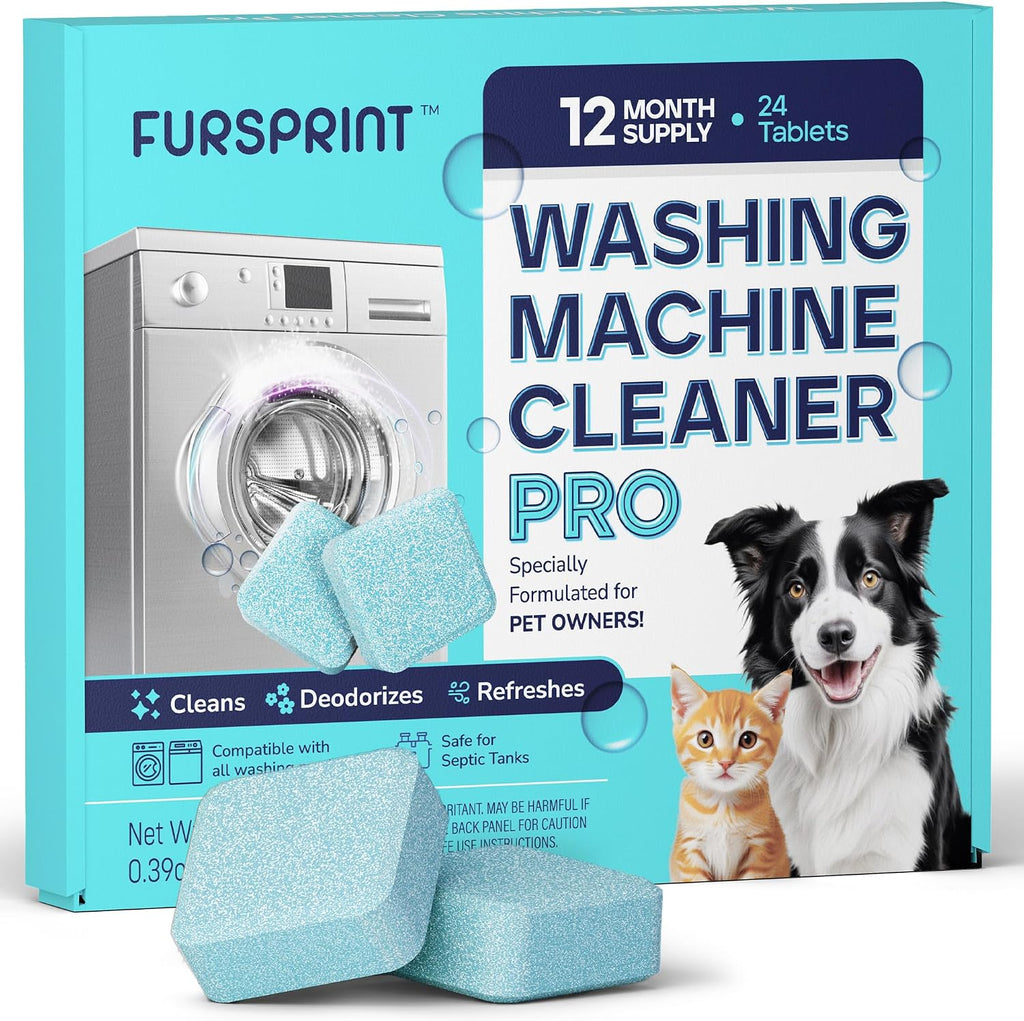 Washing Machine Cleaner Tablets Pro for Pet Owners, 24 Pack