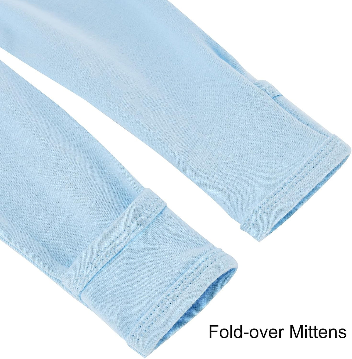 Baby Footie Pajamas Cotton with Mitten Cuffs, Double Zipper