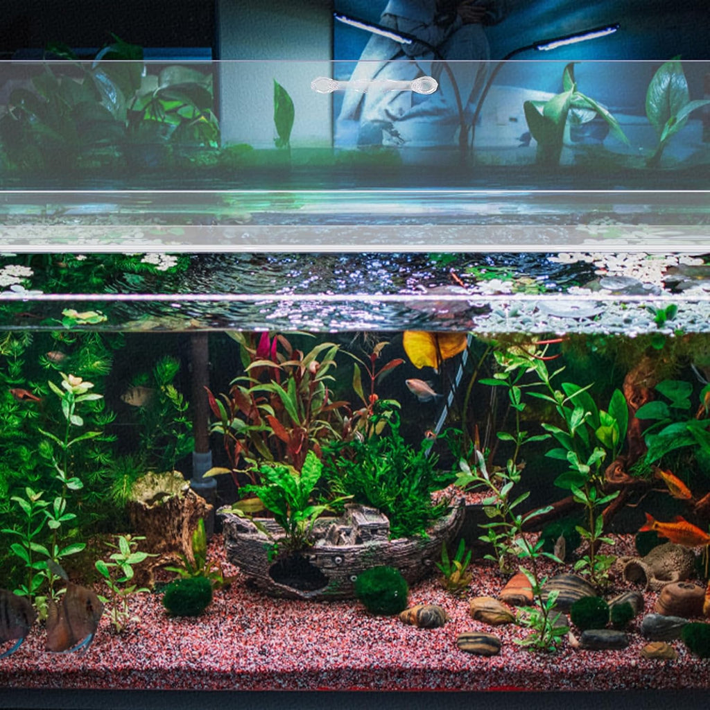 Aquarium Polycarbonate Canopy Set 23.07 x 11.69 x 0.12 Inch for 15/20H/55 Gallon Without Center Brace Aquariums Cover