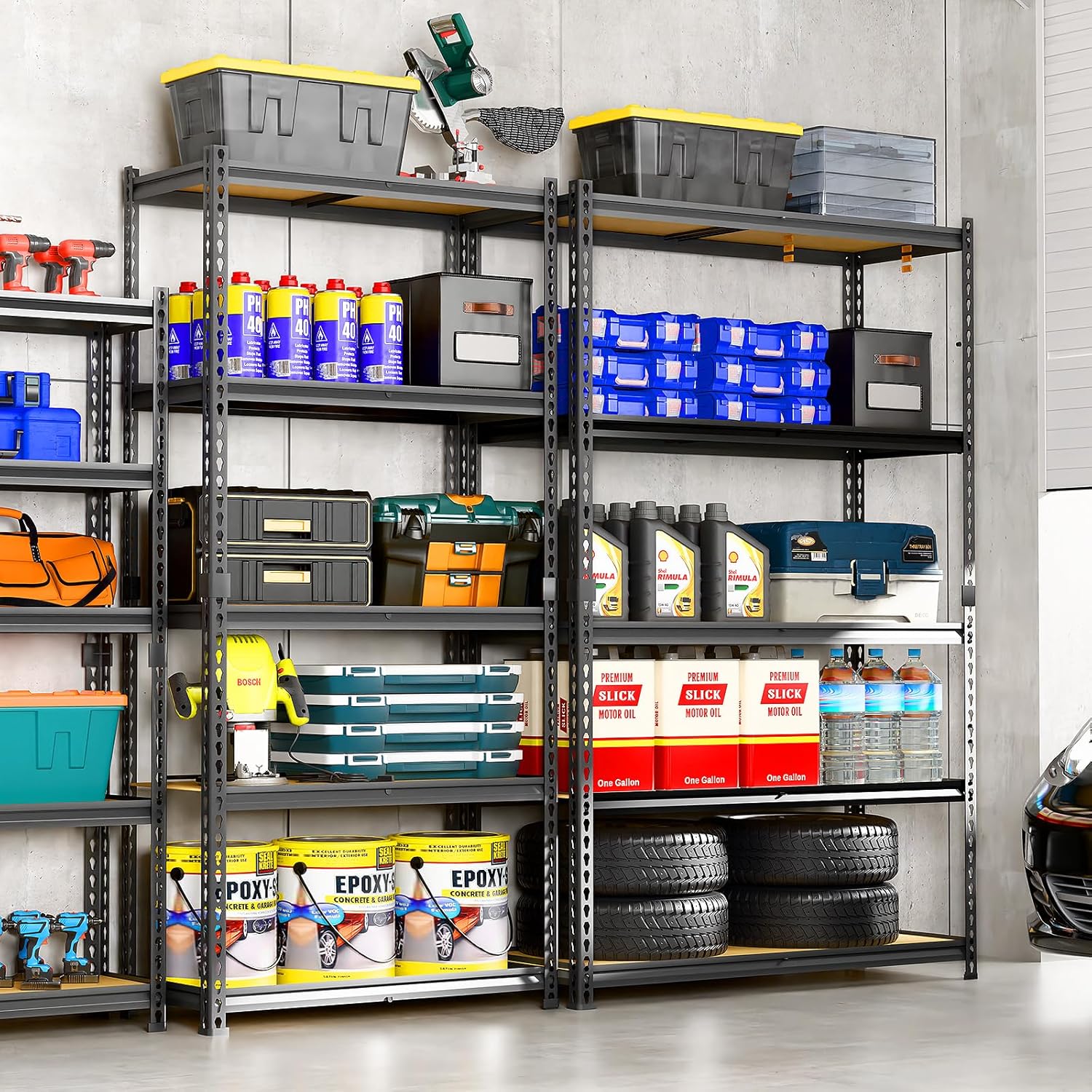 5-Tier Heavy Duty Storage Shelving Unit, 2000 lbs Capacity, Adjustable Metal Utility Shelf, 35" L x 16" W x 73" H for