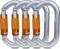 Auto Locking Rock Climbing Carabiner Clips, Heavy Duty Asymmetrical Carabiner Connector Used for Rappelling Rescue