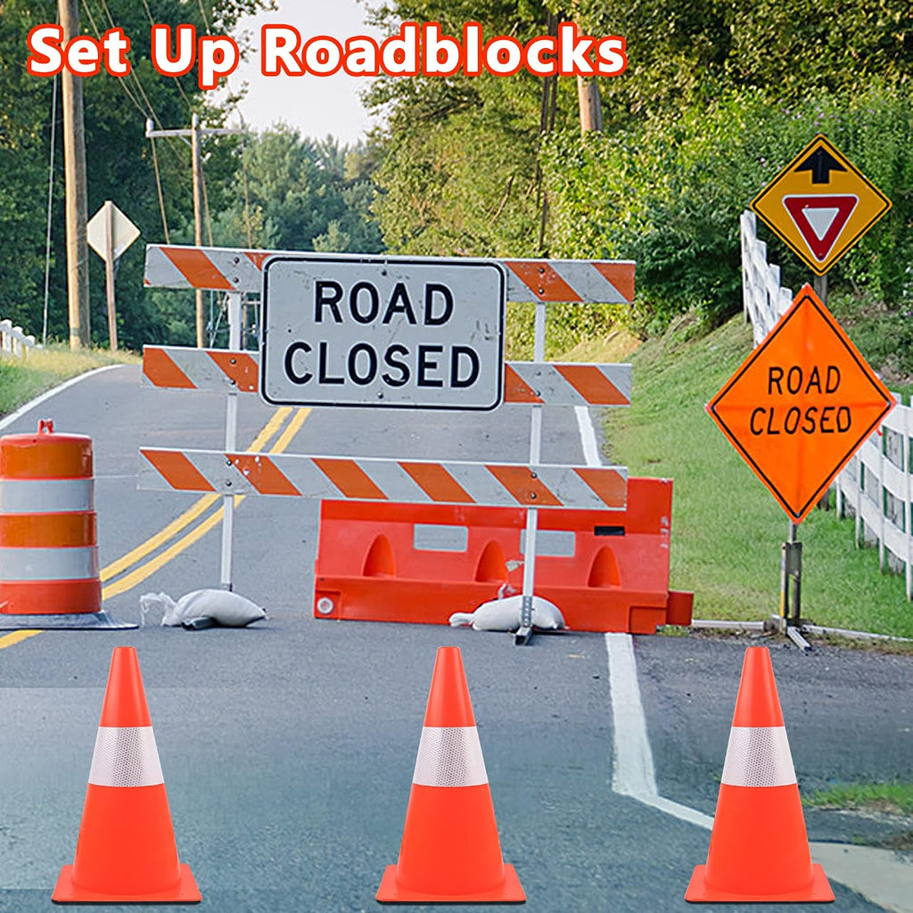 12 inch Traffic Safety Cones with Reflective Collars,[4 Pack]Orange Soccer Training Cones| Parking Cones|