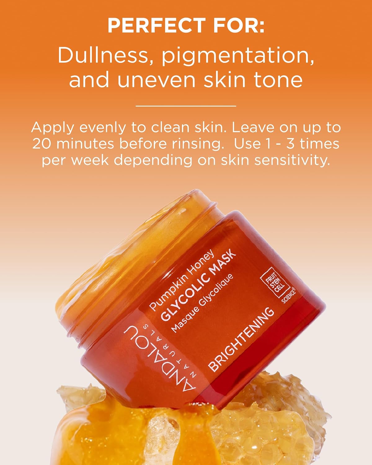 Pumpkin Honey Glycolic Mask (1.7 fl oz) | Exfoliating Face Mask with Glycolic Acid, Vitamin C for a Radiant Glow