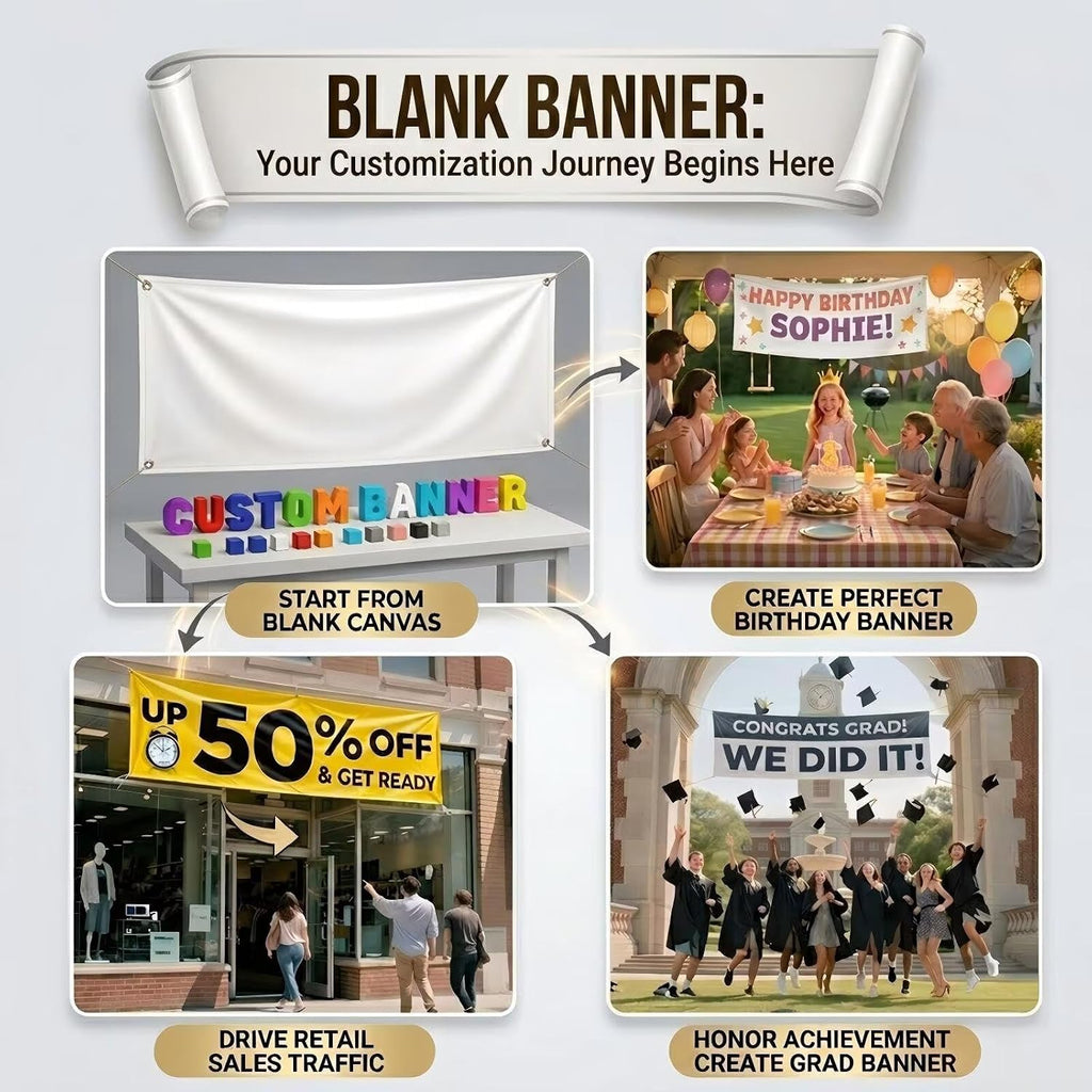 Large Blank Banners And Signs Vinyl Banner To Decorate With Grommets For Indoor Wall Outdoor Easy Hang Diy Signs For