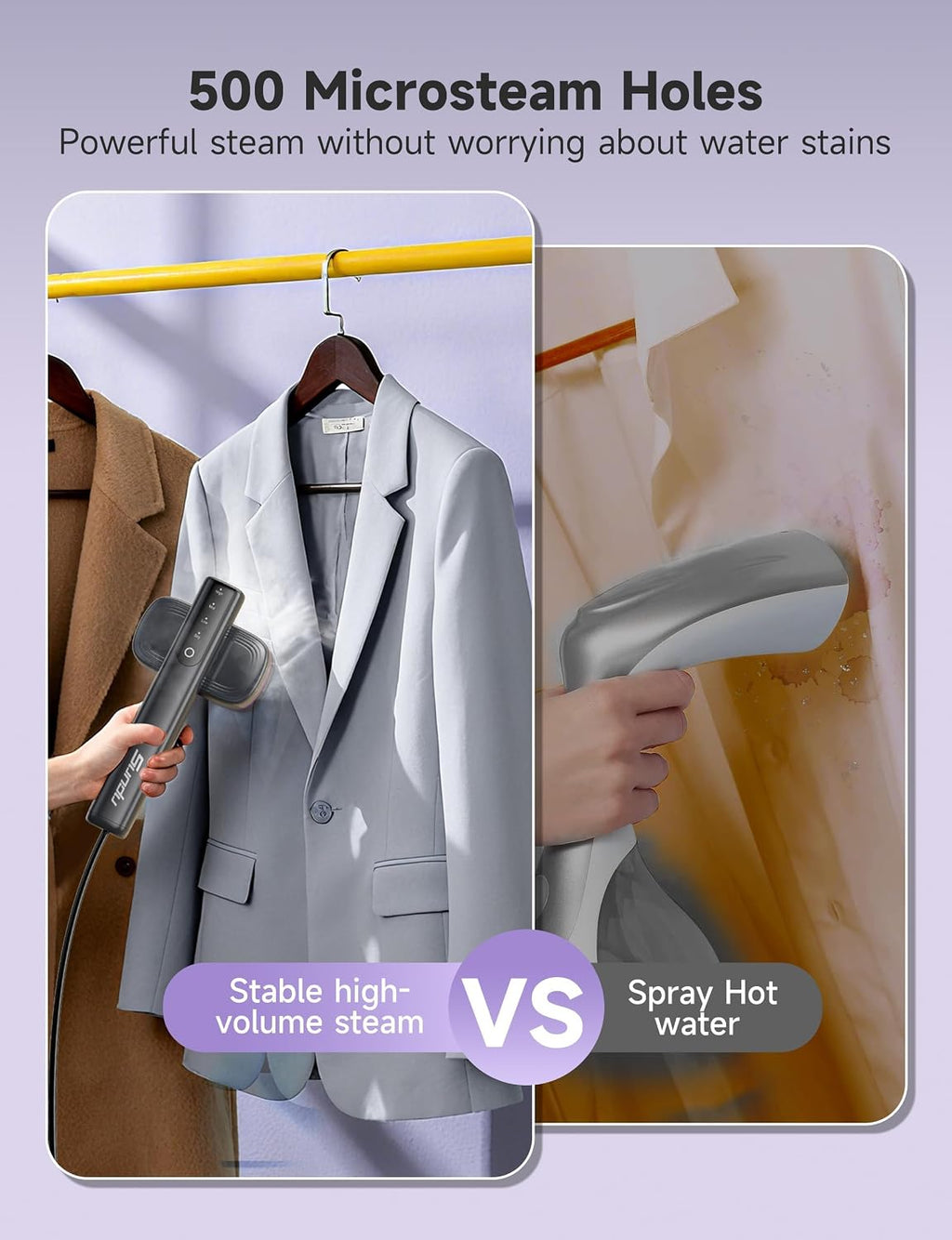 2-in-1 Steamer & Iron for Clothes, Travel Steamer for Clothes | 15s Fast Heat-Up 1200W Portable Handheld Garment