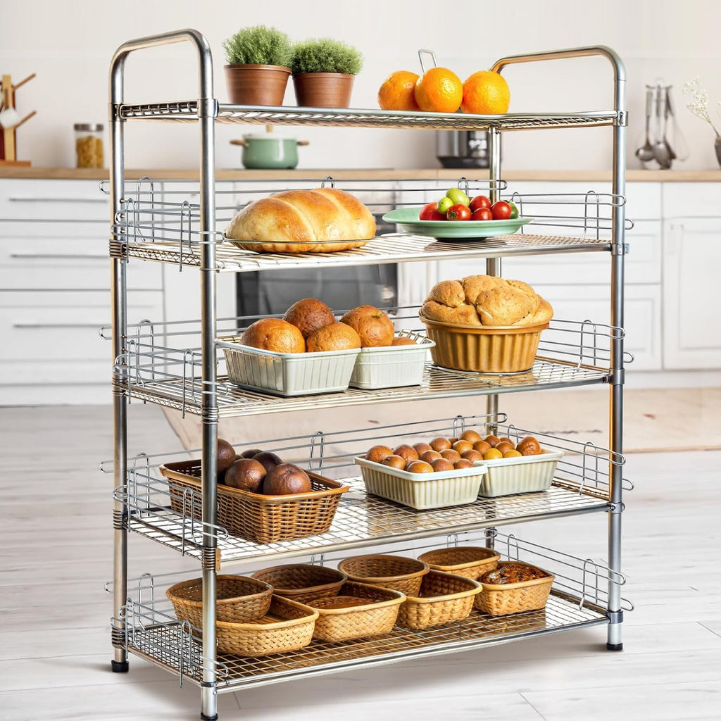 4 Pcs Silver Chrome Wire Shelf Ledge, 48" L x 4" H