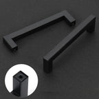 2 Pack 7-1/2 Inch Matte Black Cabinet Pulls, Square Drawer Handles
