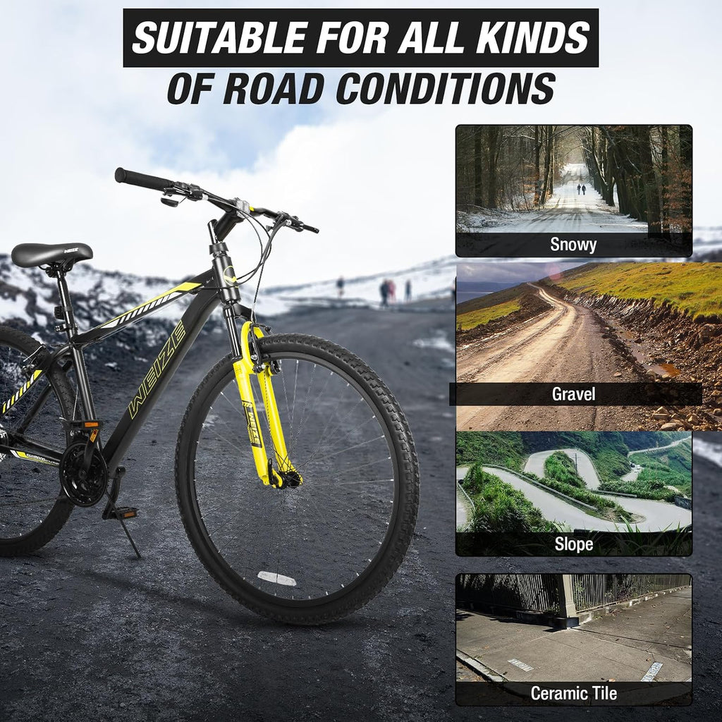 Hardtail Mountain Bike,29 Inch Wheels Outdoor Cycling Bike, 21-Speed Trigger Shifter, Aluminum Frame for Men and