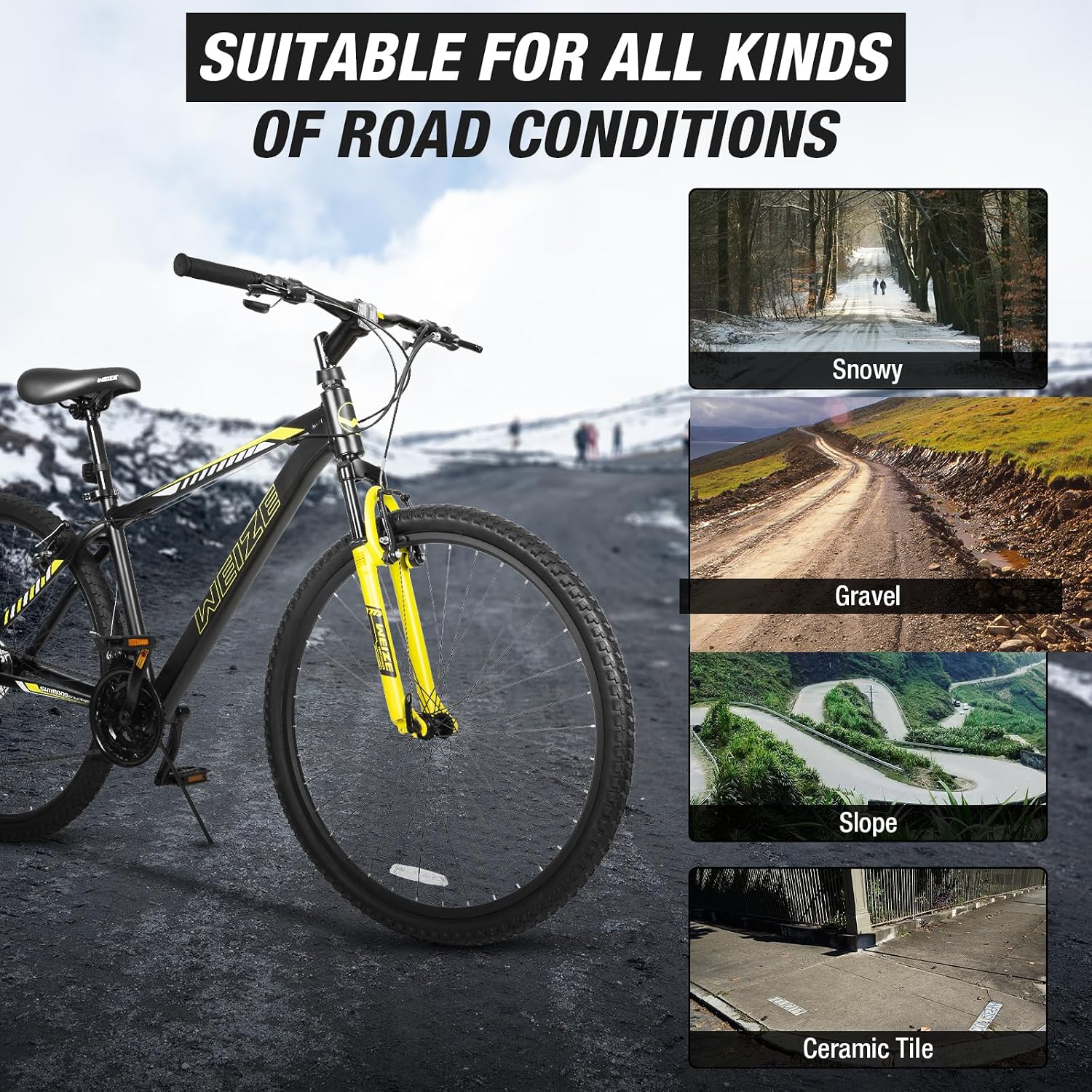 Hardtail Mountain Bike,29 Inch Wheels Outdoor Cycling Bike, 21-Speed Trigger Shifter, Aluminum Frame for Men and