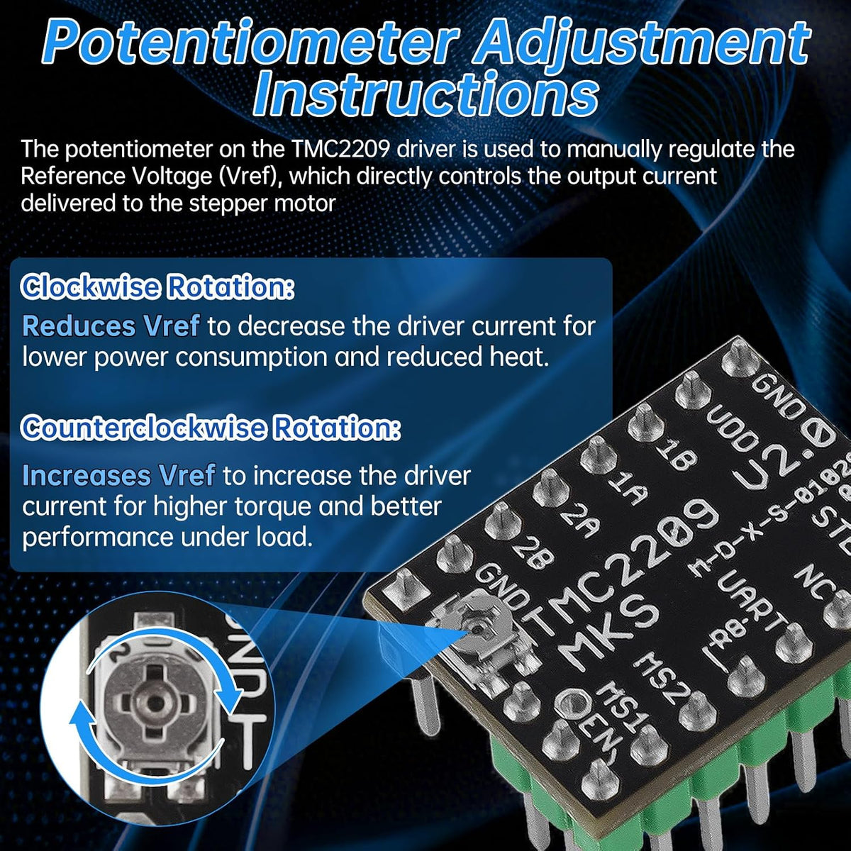 TMC2209 V2.0 Stepper Motor Driver,Support UART Mode