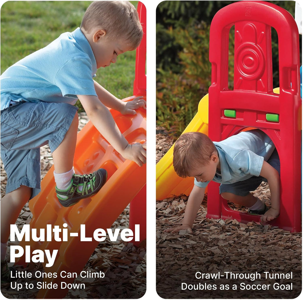 Game Time Sports Climber, Kids Indoor/Outdoor Playset, Backyard Playground Set, Slide, Climbing Wall, Basketball