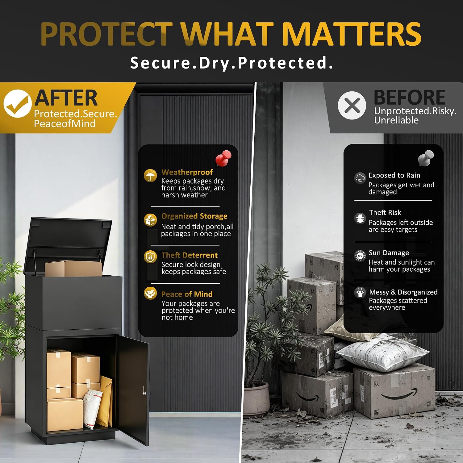 Package Delivery Box for Outside,Parcel Drop Box with Password Lock