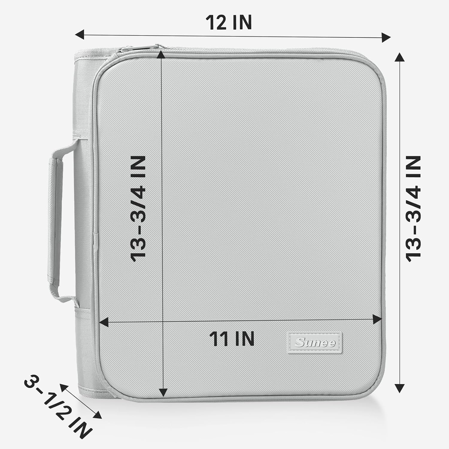 Zippered Binder Bag with Handle, 2-Inch 3-Ring O-Ring, 500-Sheet Capacity, Includes Zip Pocket, 5-Tab Expanding File