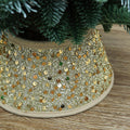 Mini Glitter Christmas Tree Collar,Sequin Tree Skirt Base Cover | 7.5 Inch Sequin Rustic Tree Skirt Base Cover for