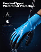 Waterproof Winter Work Gloves, ANSI A4 Cut Resistant, L, 1 Pair