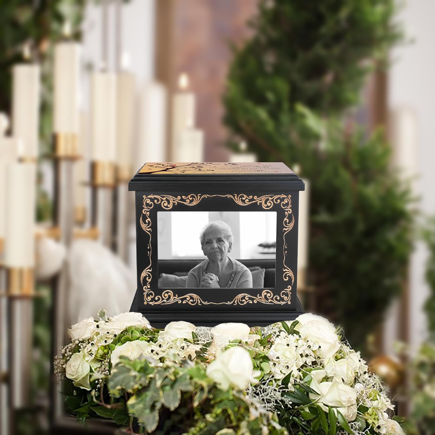 Cremation Urns for Human Ashes Adult Up to 200 IBS with Photo Frame