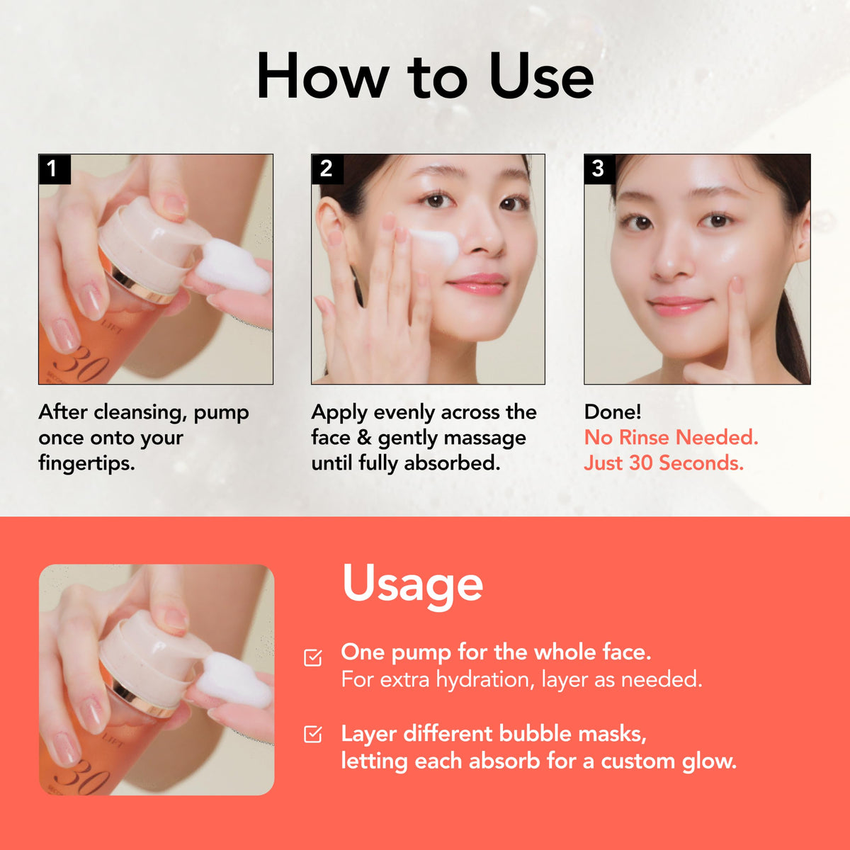 30 Seconds Bubble Mask BRIGHT, Niacinamide Face Mask, 2.36 fl oz