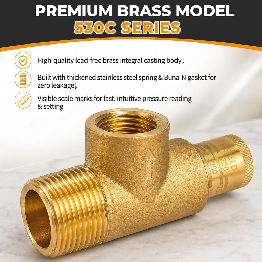0372271 530C-STD 3/4" x 1/2" Poppet Type Calibrated Pressure Relief Valve