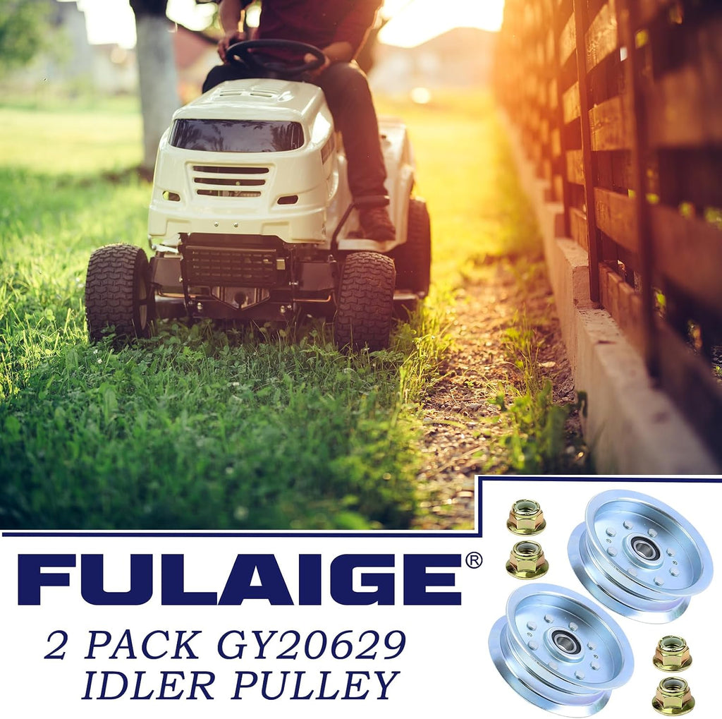 2 Pack GY20629 Idler Pulley for John Deere 42" 48" D140 L130 Decks