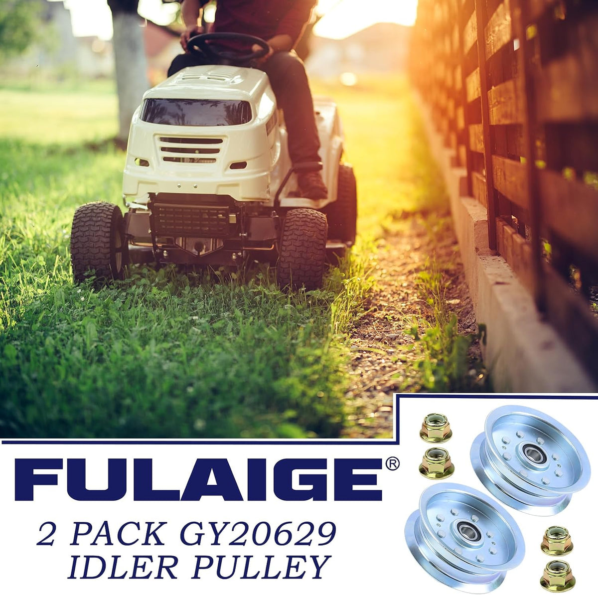2 Pack GY20629 Idler Pulley for John Deere 42" 48" D140 L130 Decks