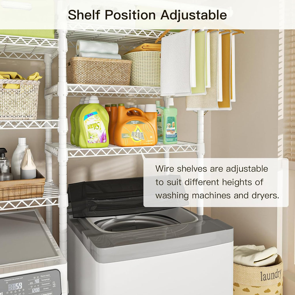 U13 Over Washer and Dryer Storage Shelves, Laundry Room Standing Shelf