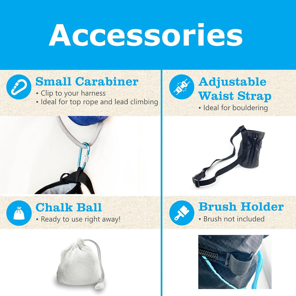 Chalk Bag + Ball for Rock Climbing, Bouldering, Top Rope | Climb On