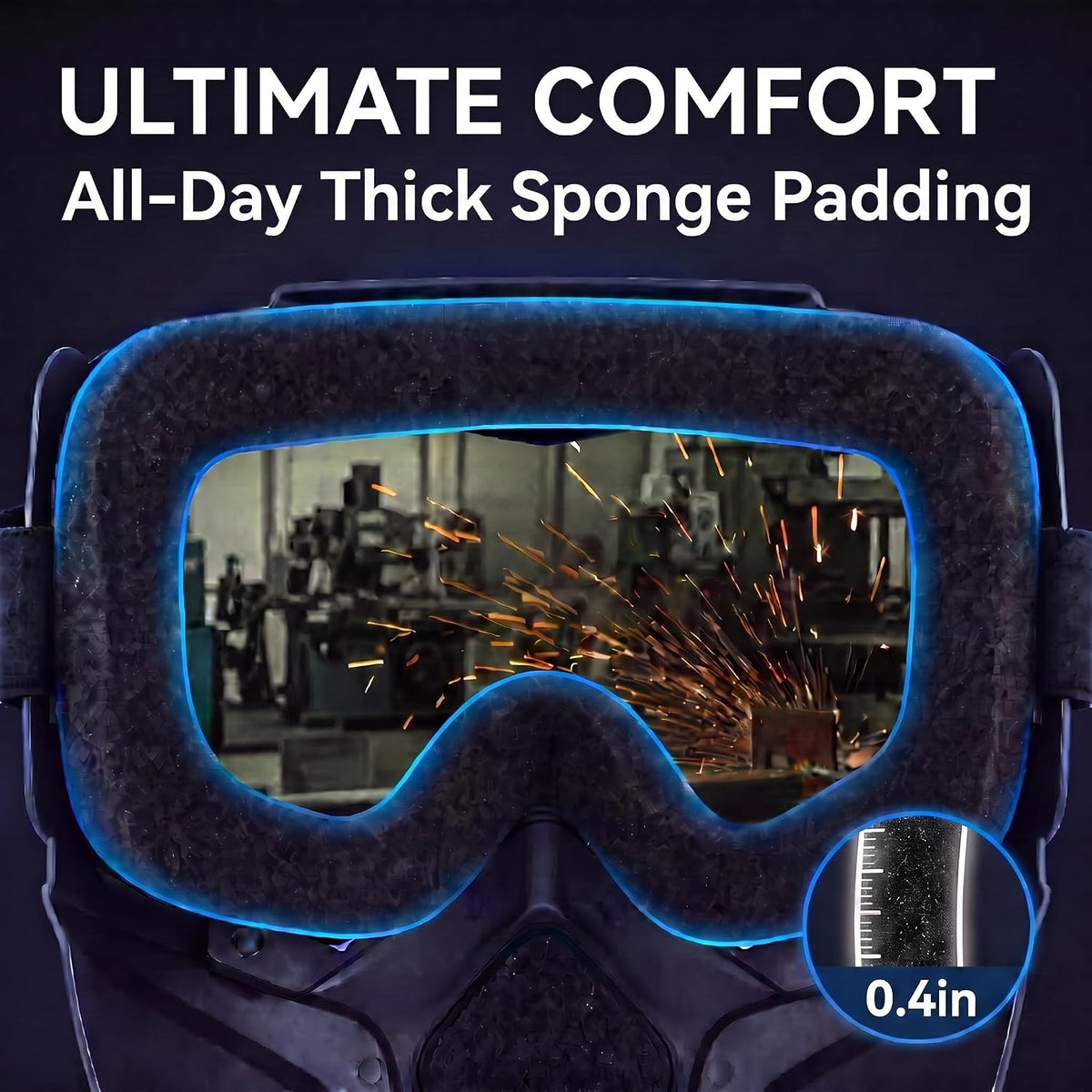 Auto-Darkening Welding Helmet, True Color View UV IR Adjustable Headband | Breathable Vent System for TIG MIG ARC